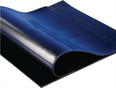 Rubberen plaat breedte 1,2 m lengte 10 m dikte 4 mm zwart NR/SBR m. textielinleg