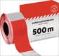 Afzetlint lengte 500 m breedte 80 mm rood/wit geblokt 500m/doos