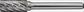 Stiftfrees ZYA RVS d. 6 mm koplengte 16 mm schacht-d. 6 mm hardmetaal vertanding
